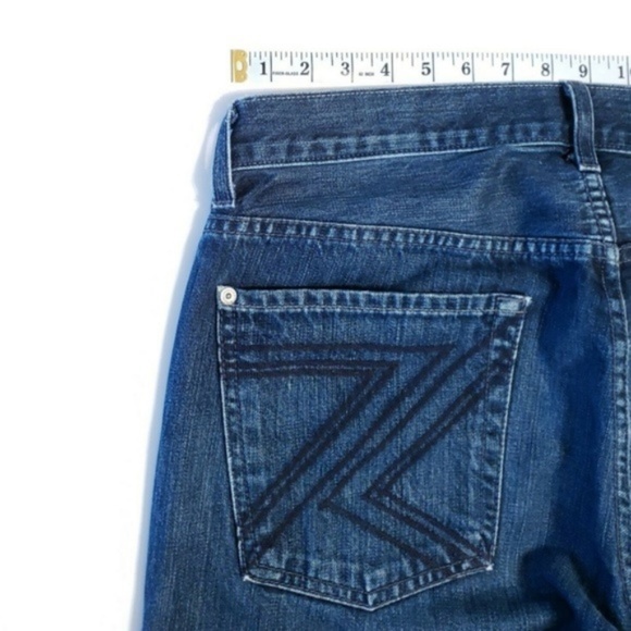 7 for all Mankind AUSTYN STRAIGHT Dark Jeans 33 27 - Picture 2 of 8